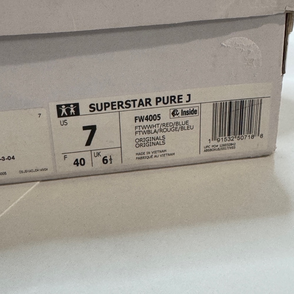 Adidas Superstar Pure J, size 7M, preowned in original box - Picture 4 of 7